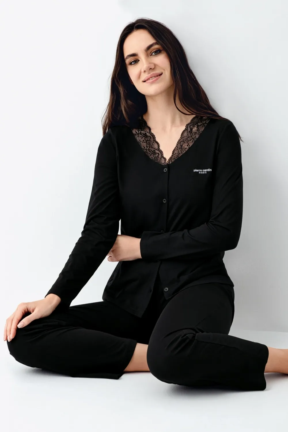 ieg™ Pierre Cardin 9116-S Kadın Önü Düğmeli  Pijama Takımı