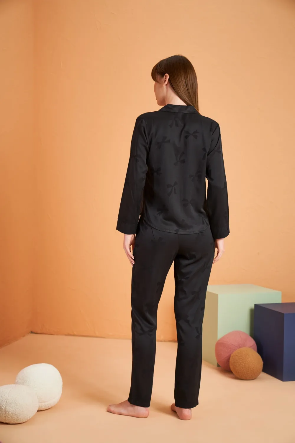 ieg™ Pjs 28042 Kadın Uzun Kol Boydan Düğmeli Pijama Takımı