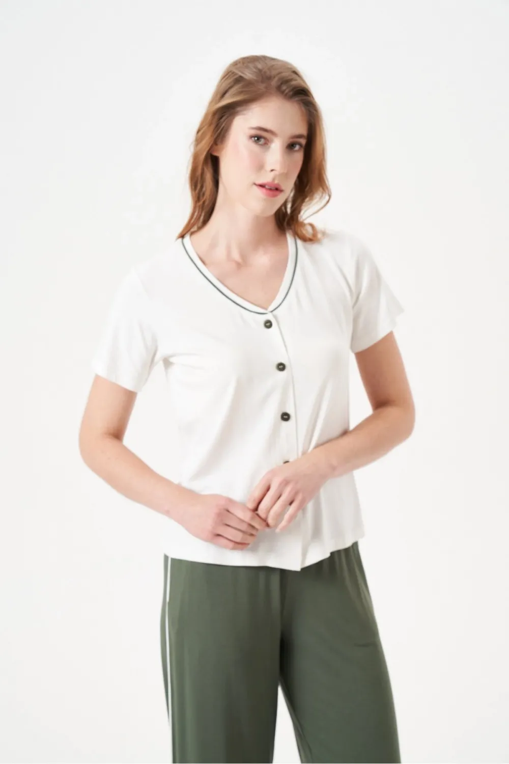 ieg™ PJS 29022 Kadın Düğmeli Pijama Takım