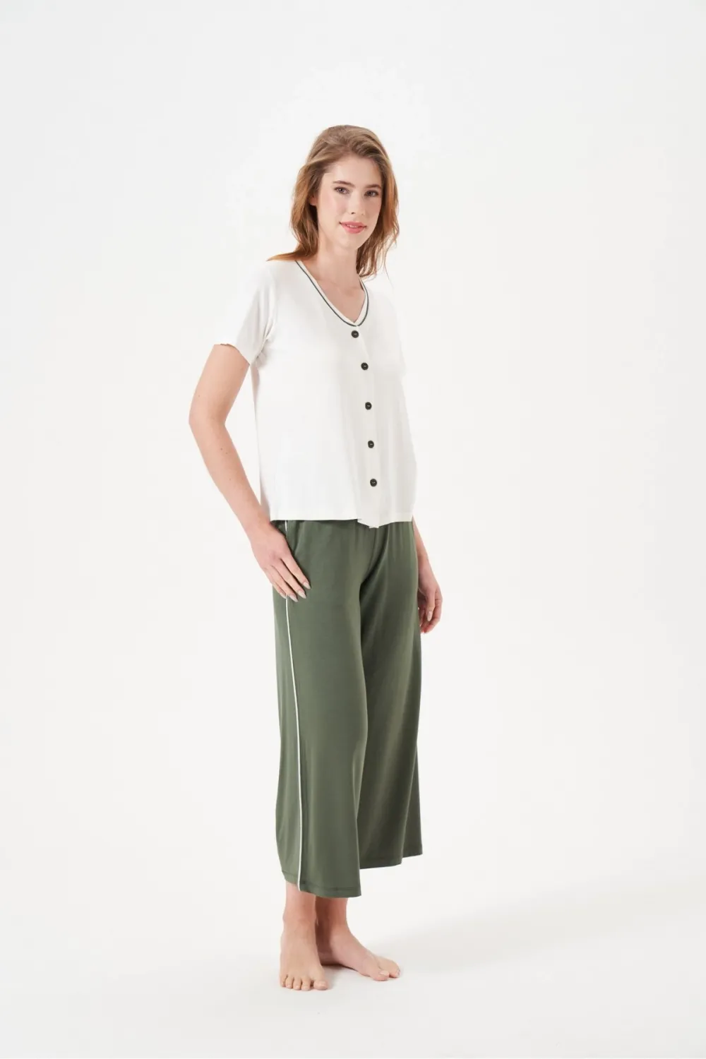ieg™ PJS 29022 Kadın Düğmeli Pijama Takım