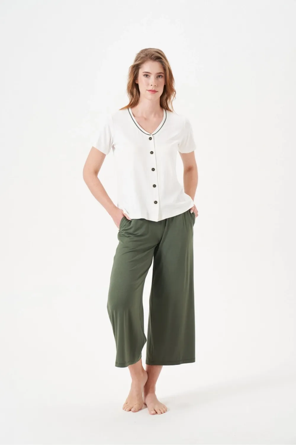 ieg™ PJS 29022 Kadın Düğmeli Pijama Takım