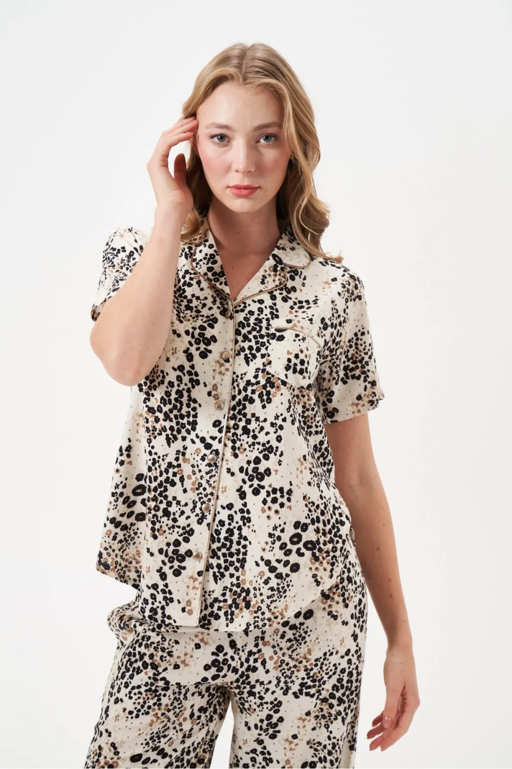 ieg™ PJS 29049 Kadın Düğmeli Pijama Takım