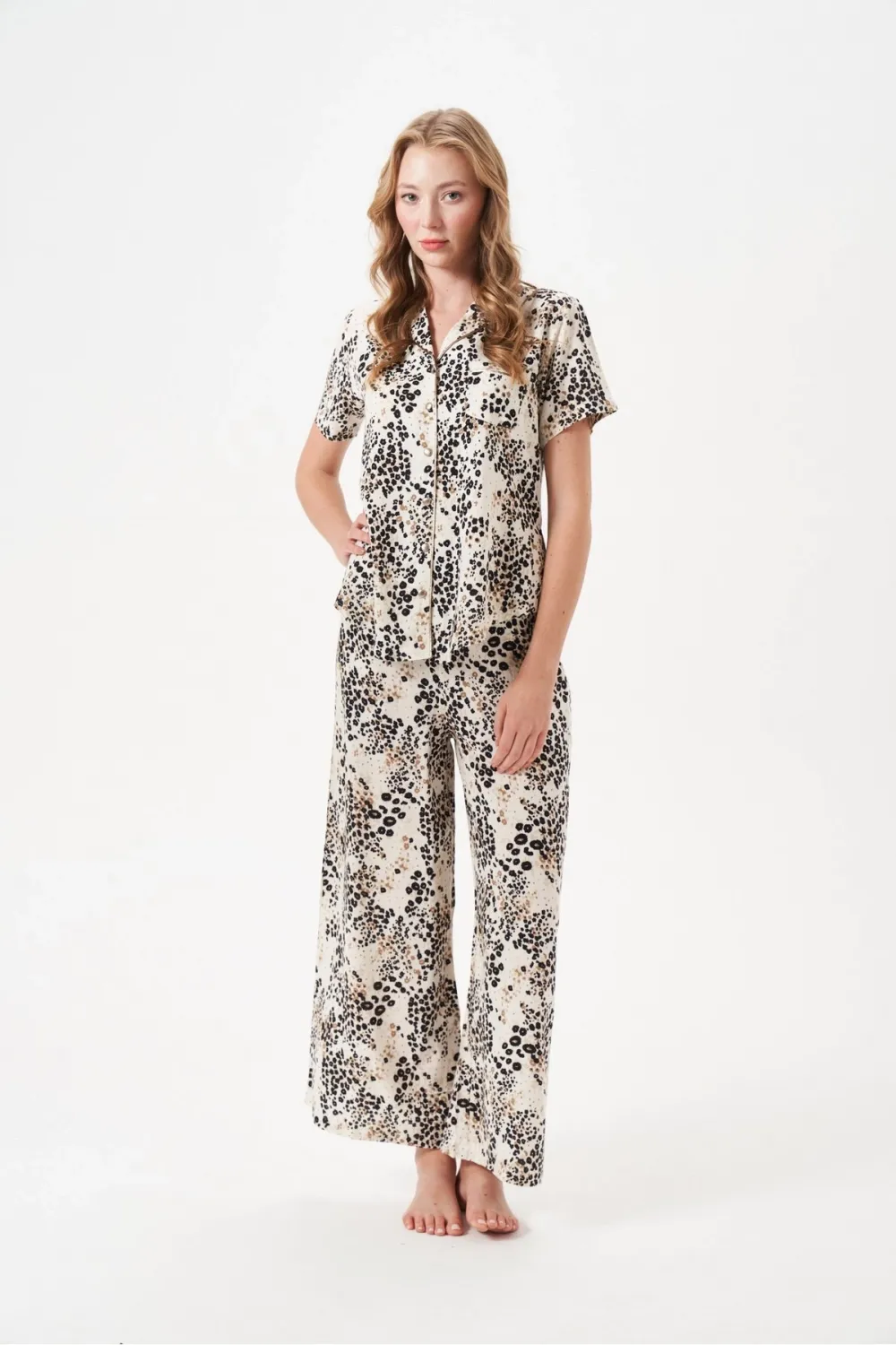 ieg™ PJS 29049 Kadın Düğmeli Pijama Takım