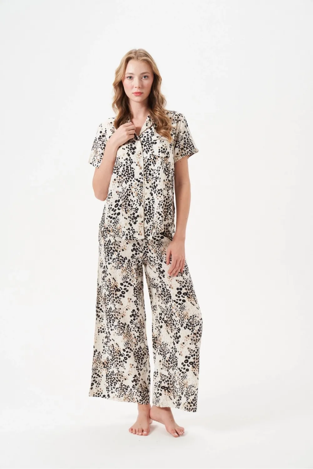 ieg™ PJS 29049 Kadın Düğmeli Pijama Takım