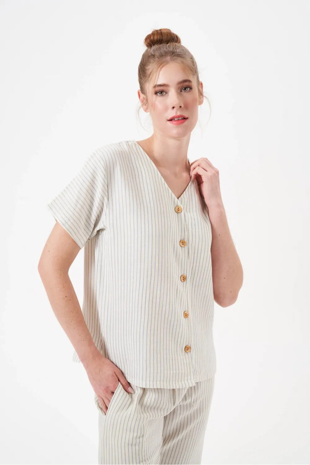 ieg™ PJS 29098 Kadın Düğmeli Pijama Takım