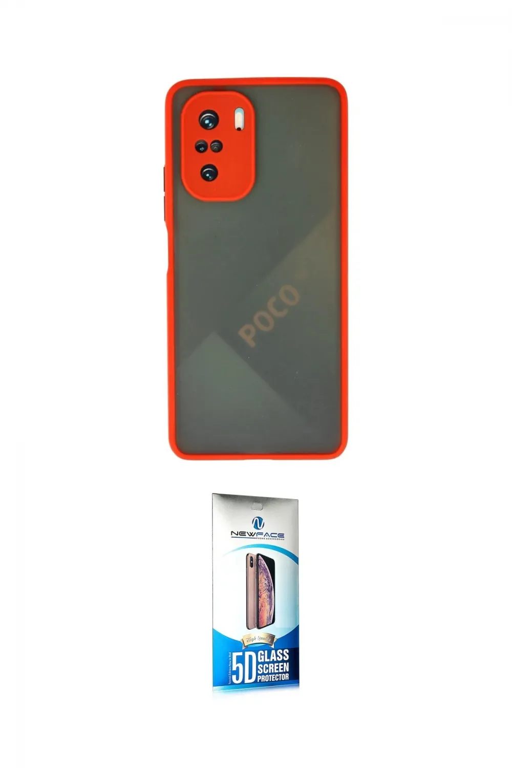 ieg™ Poco F3 Kılıf Ahenk Çizgi Serisi - Siyah 5D Eko Cam Ekran Koruyucu
