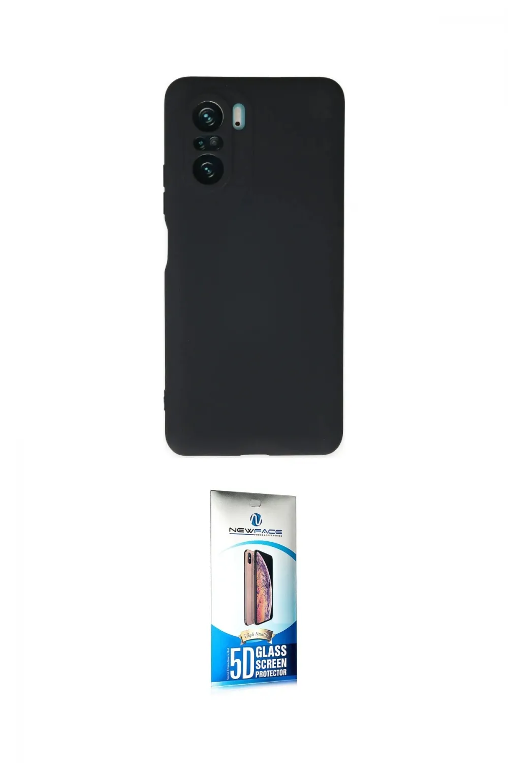 ieg™ Poco F3 Kılıf Ahenk Serisi - Siyah 5D Eko Cam Ekran Koruyucu