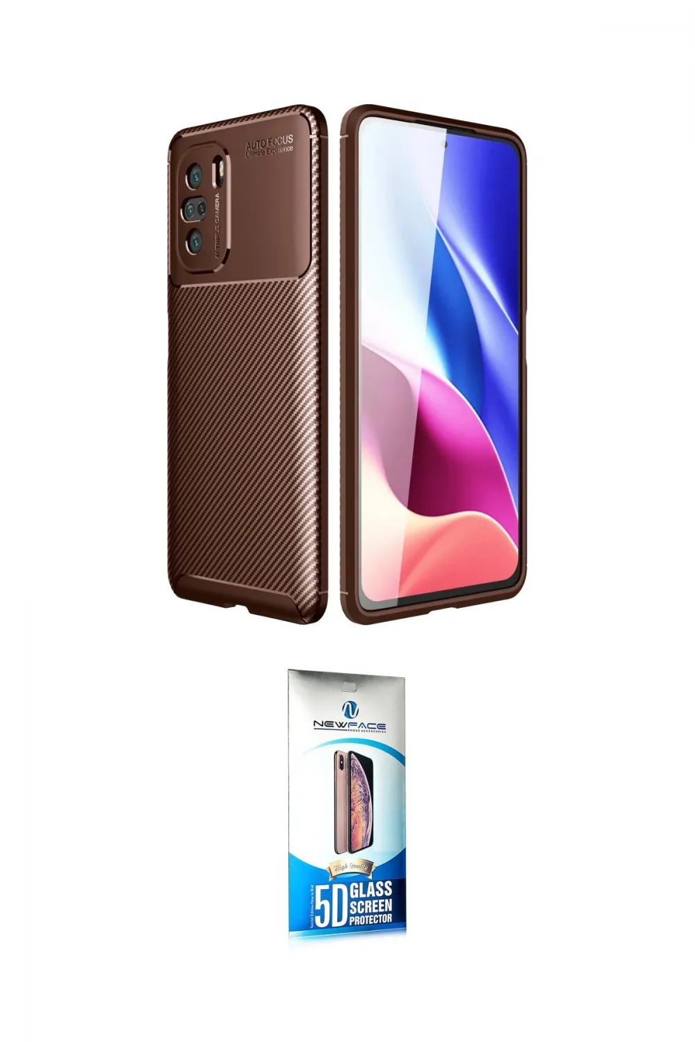ieg™ Poco F3 Kılıf Eksen Form Prime - Siyah 5D Eko Cam Ekran Koruyucu