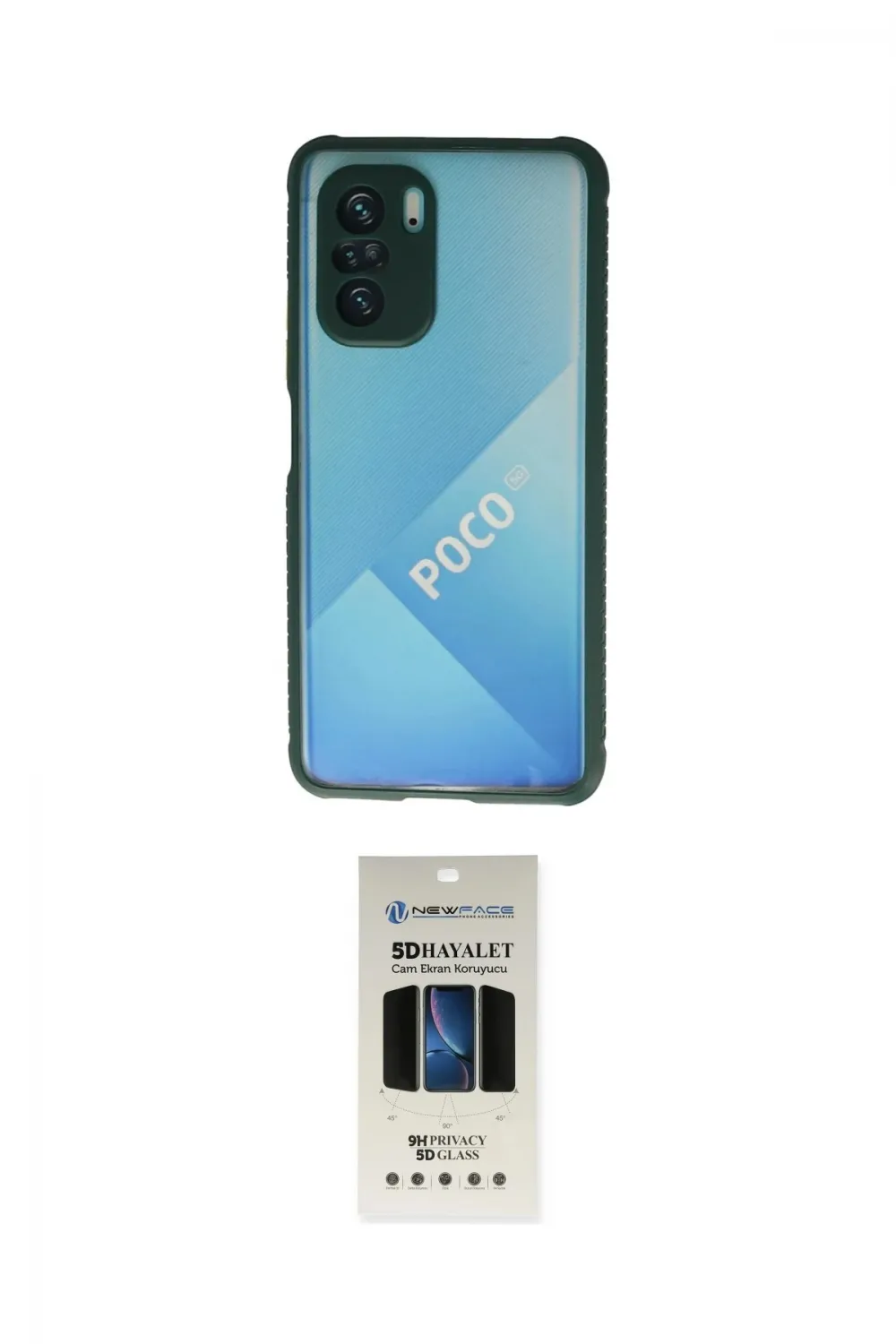 ieg™ Poco F3 Kılıf Nova Asil Özel Seri - Siyah 5D Hayalet Cam Ekran Koruyucu