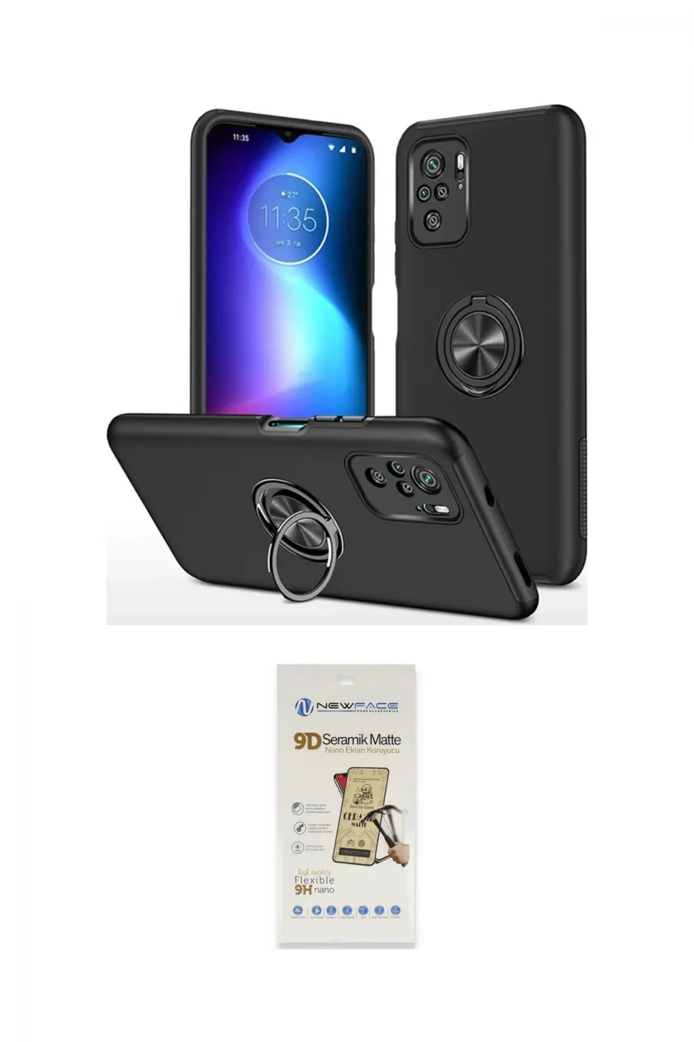 ieg™ Poco F3 Kılıf Odak Form Prime - Siyah Mat Seramik Nano Ekran Koruyucu