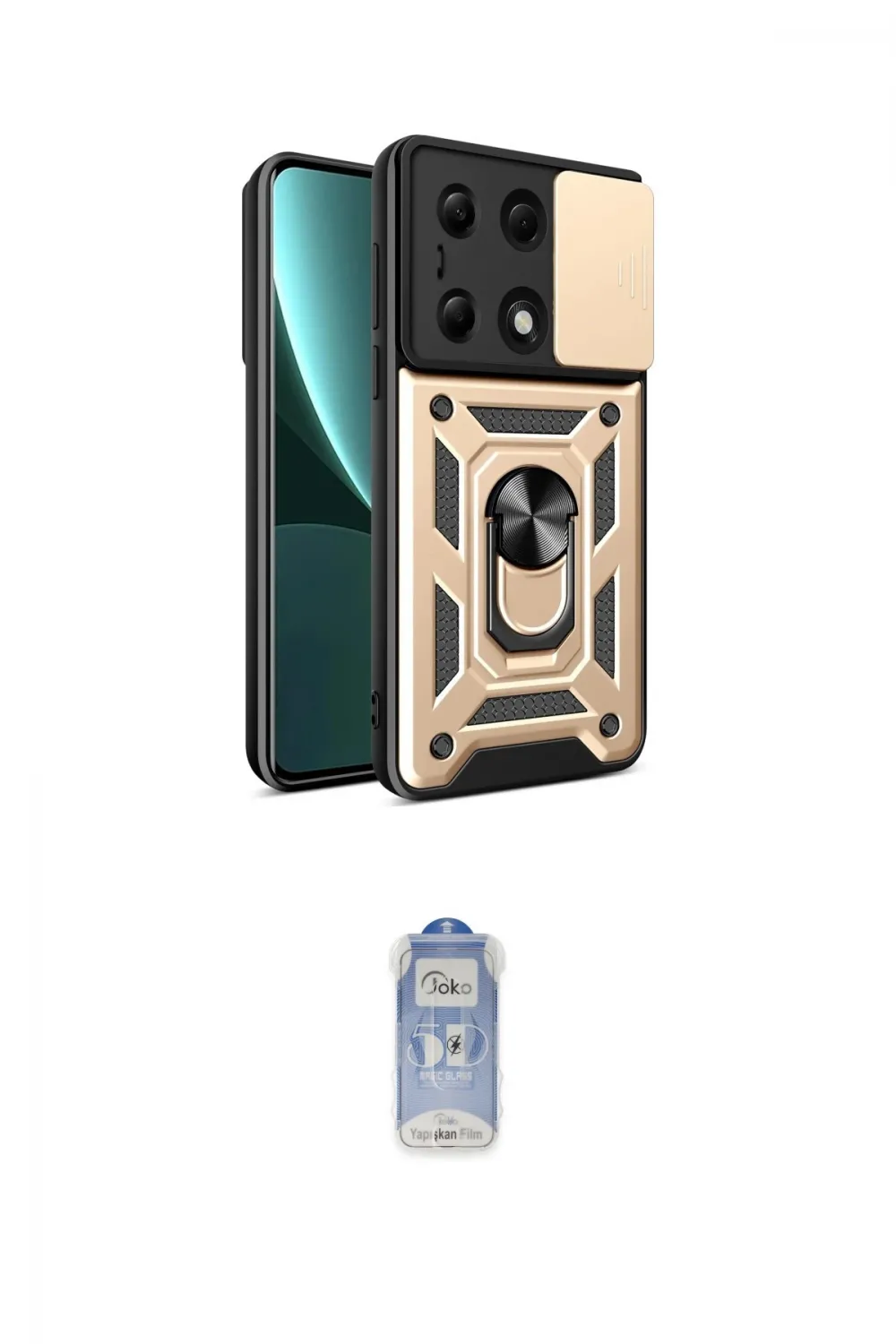 ieg™ Poco M6 Pro 4G Kılıf Ahenk Klasik - Siyah Joko Magic 5D Cam