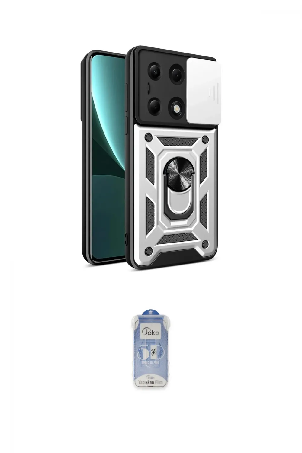 ieg™ Poco M6 Pro 4G Kılıf Ahenk Klasik - Siyah Joko Magic 5D Cam