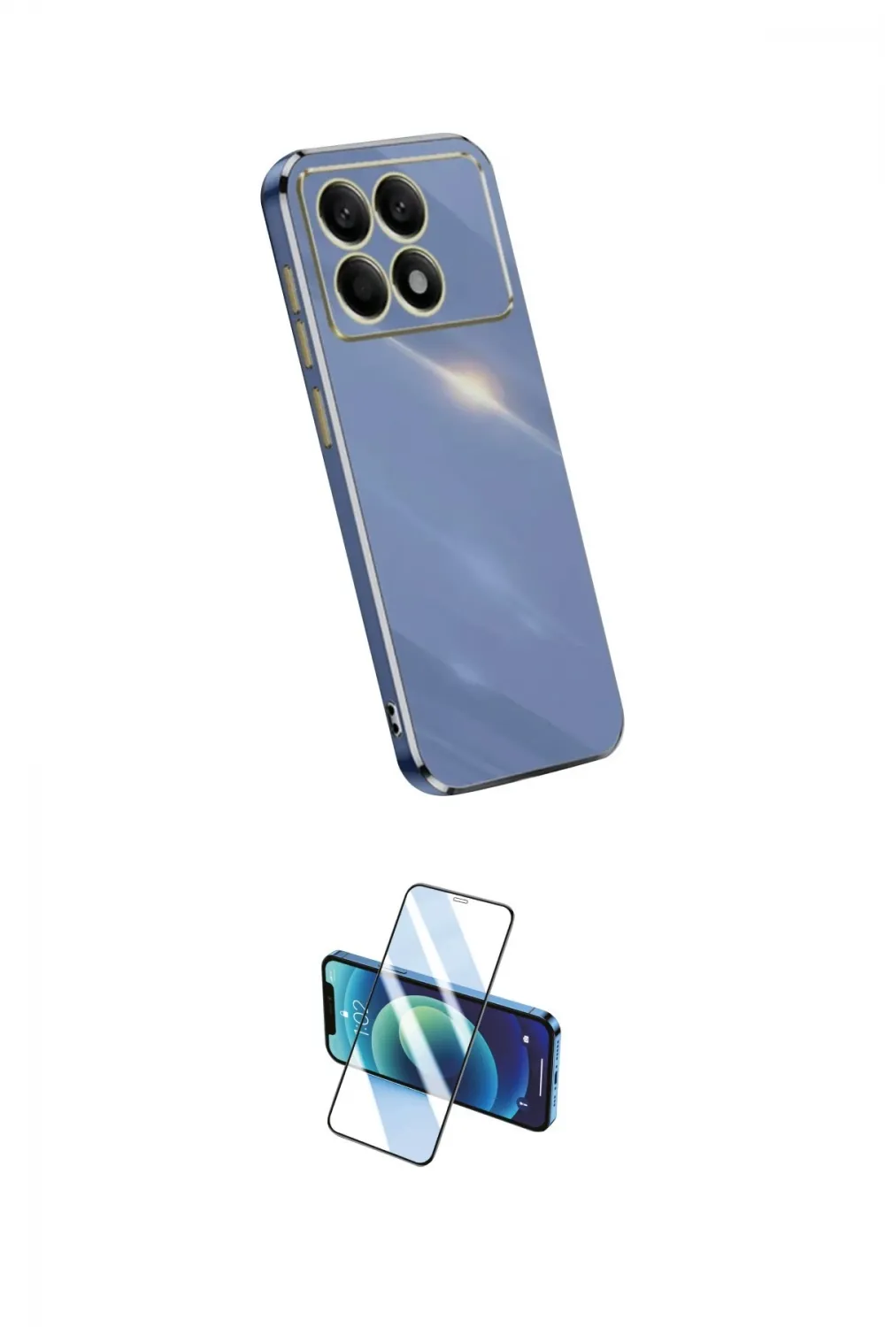 ieg™ Poco X6 Pro Kılıf Yankı Serisi - Siyah 3D Antistatik Cam Ekran Koruyucu