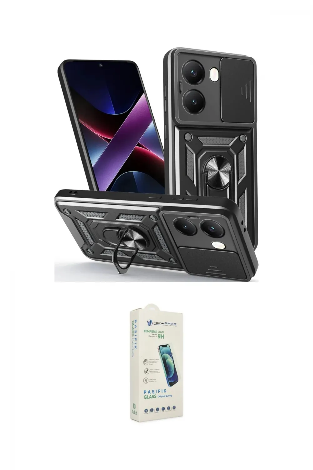 ieg™ Poco X7 Pro Kılıf Ahenk Klasik - Şeffaf Pasifik Cam Ekran Koruyucu