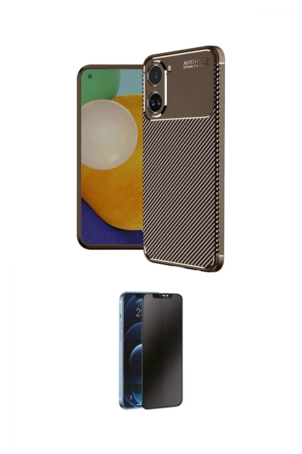 ieg™ Poco X7 Pro Kılıf Eksen Form Prime - Siyah 3D Antistatik Hayalet Cam Ekran Koruyucu