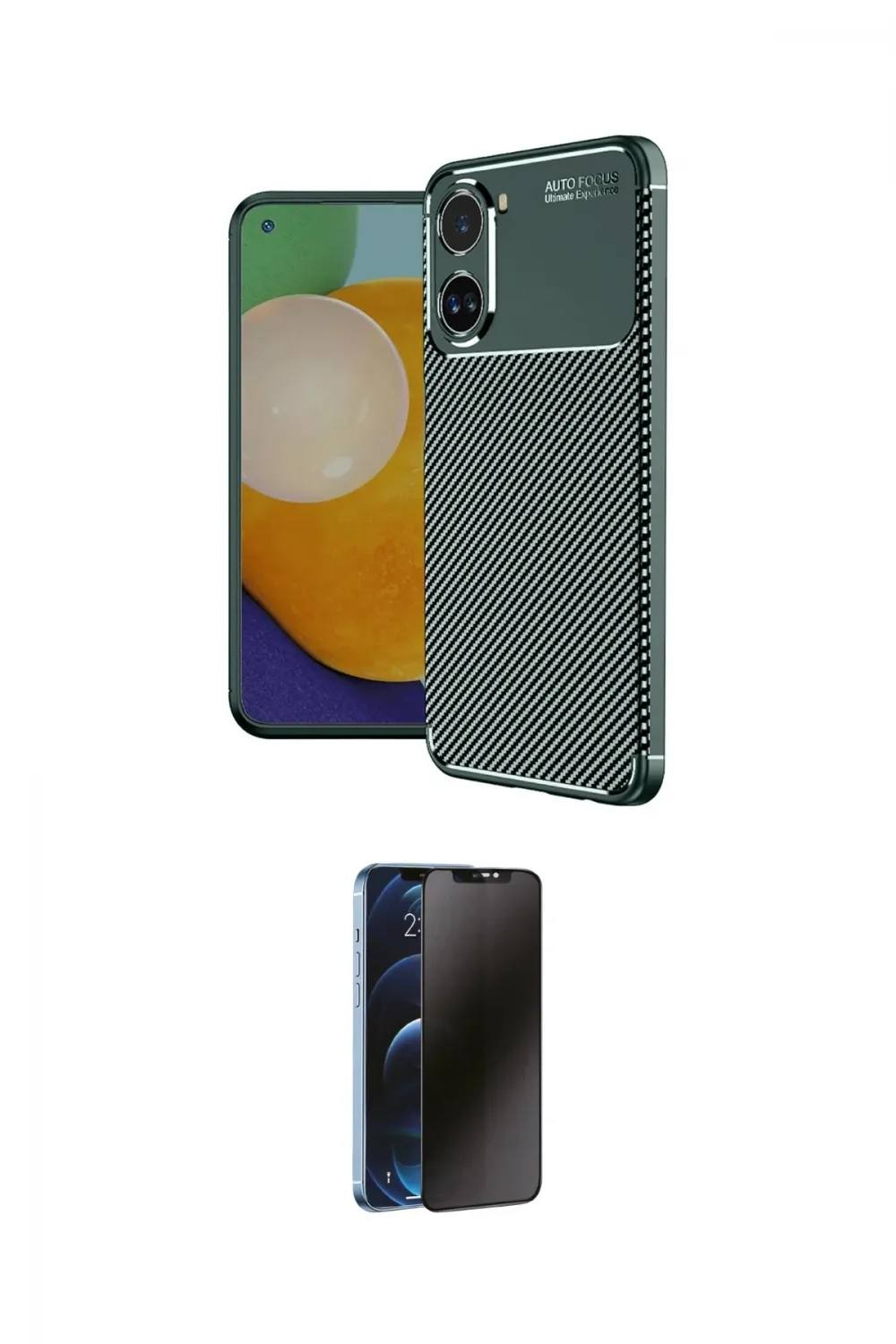 ieg™ Poco X7 Pro Kılıf Eksen Form Prime - Siyah 3D Antistatik Hayalet Cam Ekran Koruyucu