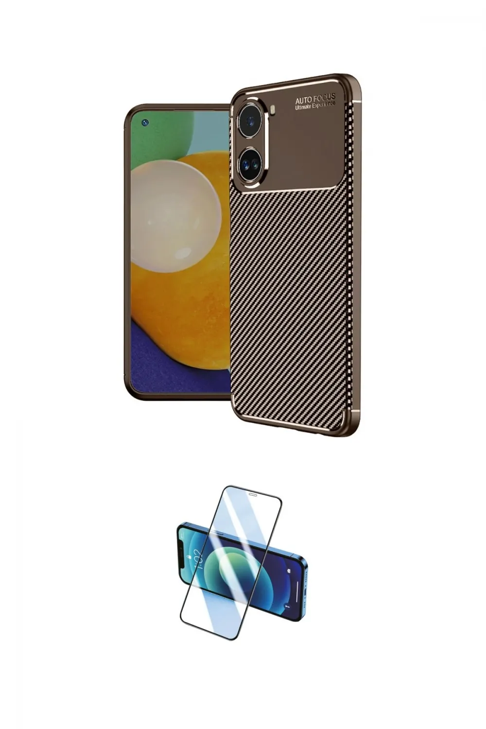 ieg™ Poco X7 Pro Kılıf Eksen Form Prime - Siyah 3D Antistatik Seramik Nano Ekran Koruyucu