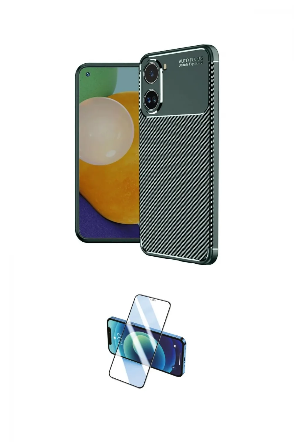 ieg™ Poco X7 Pro Kılıf Eksen Form Prime - Siyah 3D Antistatik Seramik Nano Ekran Koruyucu