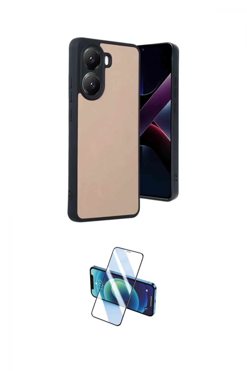 ieg™ Poco X7 Pro Kılıf Kıvılcım Işık Serisi - Siyah 3D Antistatik Cam Ekran Koruyucu