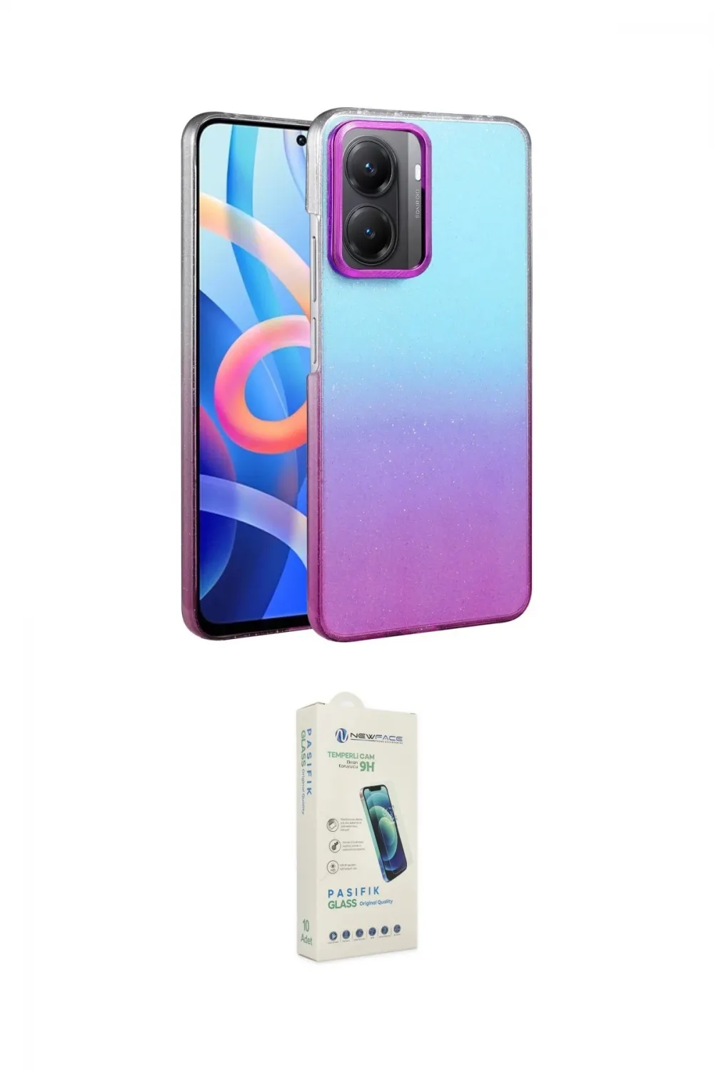 ieg™ Poco X7 Pro Kılıf Kıvılcım Minimal Özel Seri - Şeffaf Pasifik Cam Ekran Koruyucu