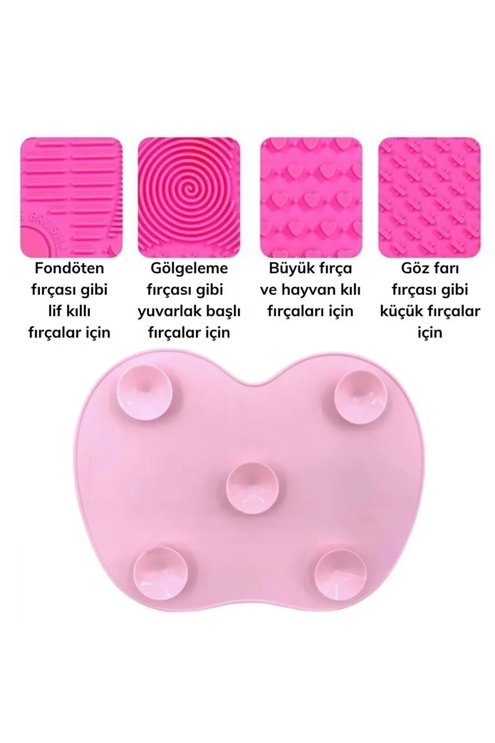 Pratik Kolay Makyaj Fırçası Temizleme Matı Aparatı Aleti