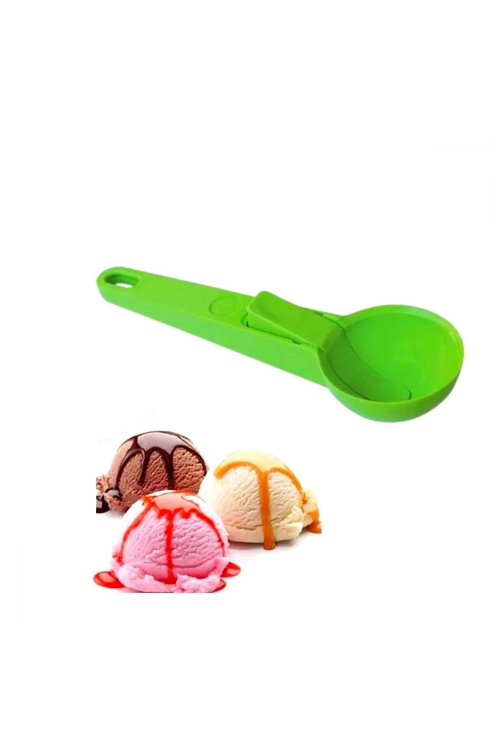 ieg™  Pratik Mandallı Plastik Dondurma Servis Sunum Kepçesi Kaşığı