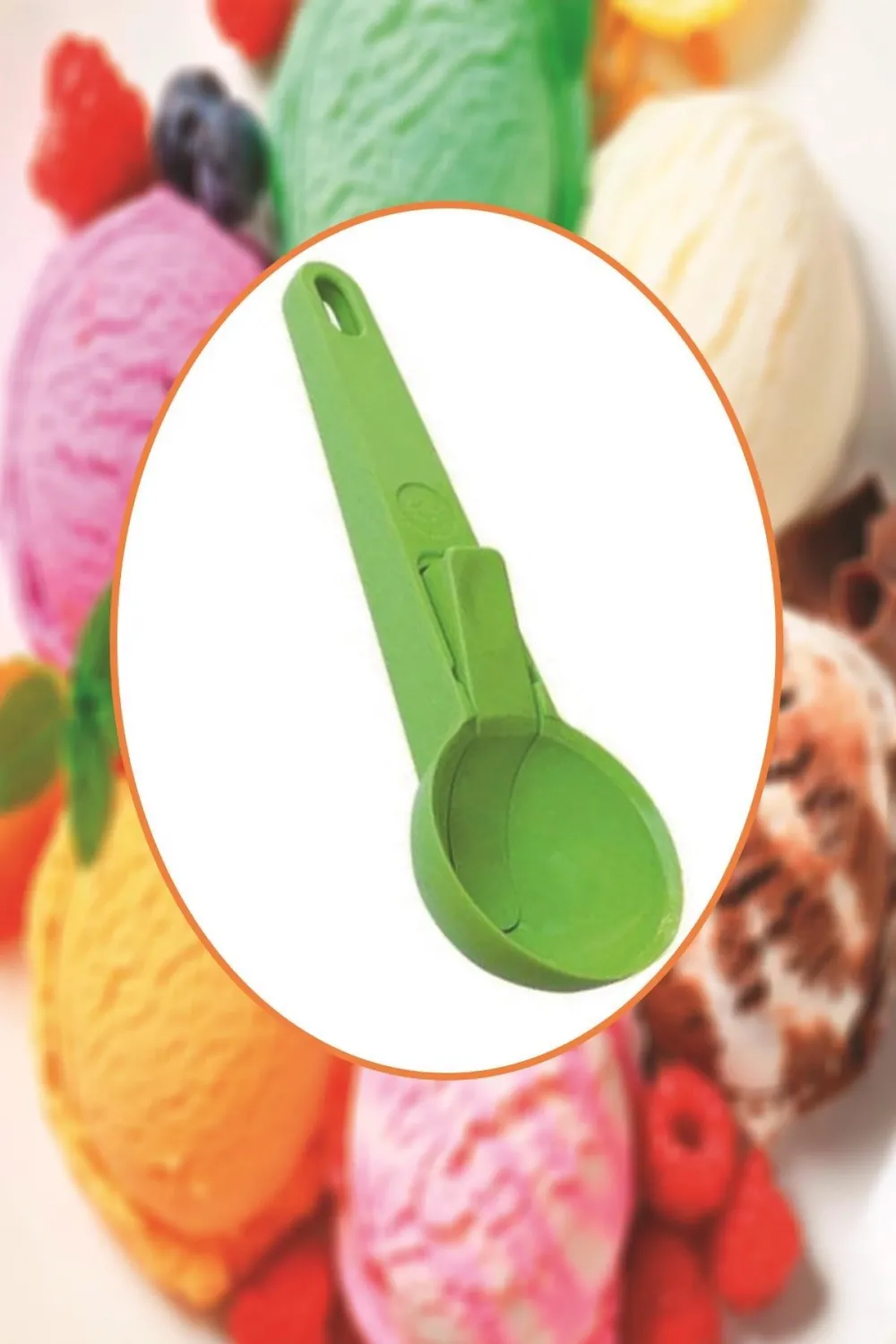 ieg™  Pratik Mandallı Plastik Dondurma Servis Sunum Kepçesi Kaşığı