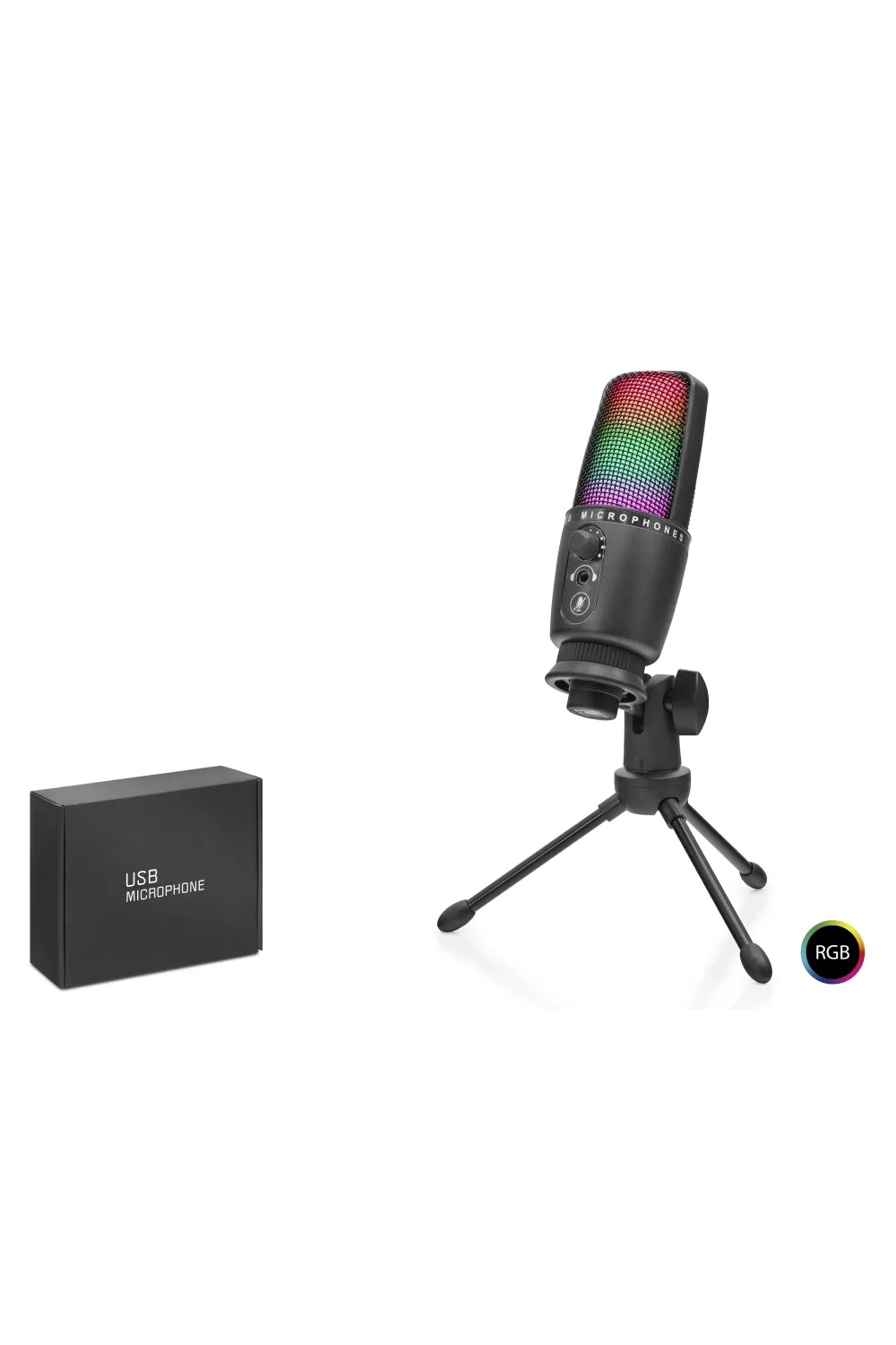 Profesyonel Gaming Rgb Mikrofon Dokunmatik Mute Ve Gain Kontrollü Type-C - Siyah ME31