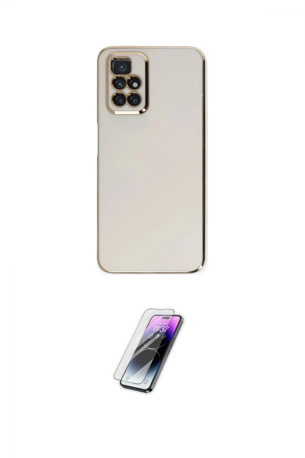 ieg™ Redmi 10 2022 Kılıf Yankı Serisi - Şeffaf Pasifik Cam Ekran Koruyucu