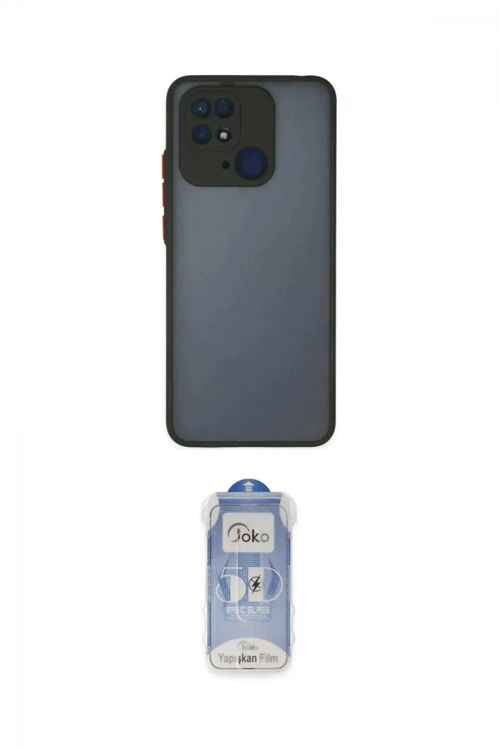 ieg™ Redmi 10C Kılıf Ahenk Çizgi Serisi - Siyah Joko Magic 5D Cam