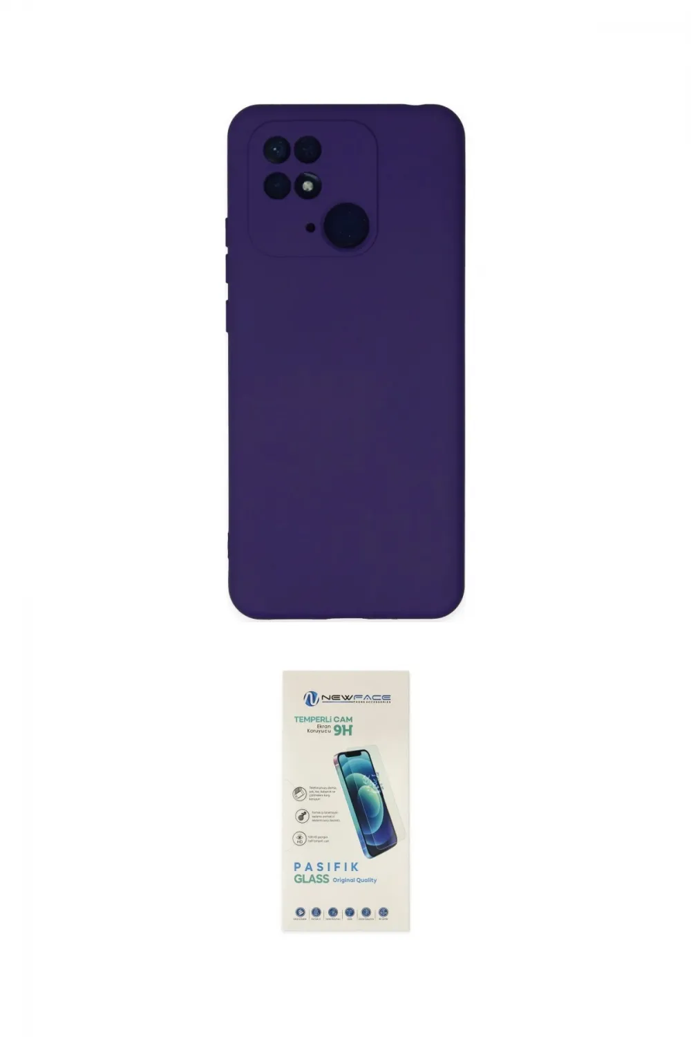 ieg™ Redmi 10C Kılıf Ahenk Serisi - Şeffaf Pasifik Cam Ekran Koruyucu