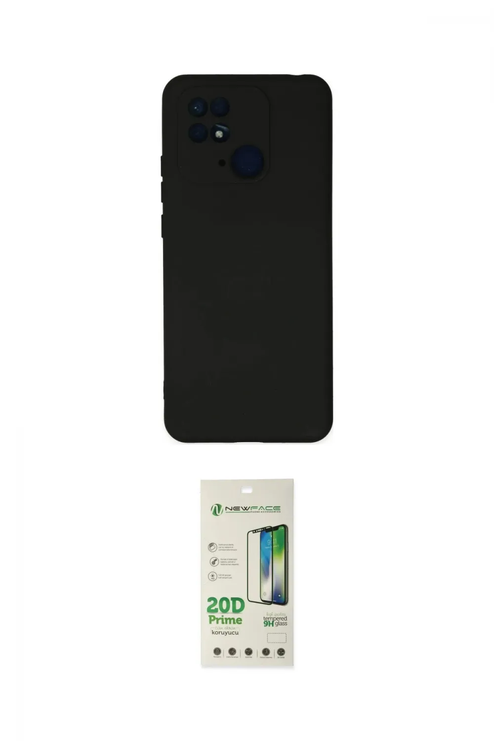 ieg™ Redmi 10C Kılıf Ahenk Serisi - Siyah 20D Premium Cam Ekran Koruyucu