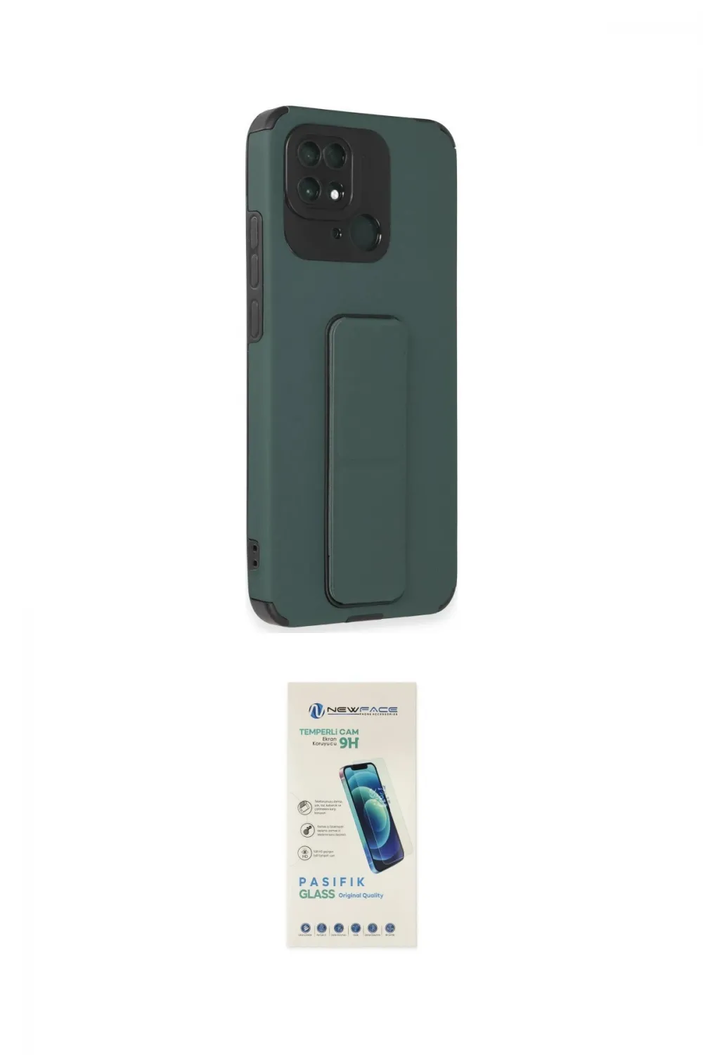 ieg™ Redmi 10C Kılıf Çekirdek Yansıma - Şeffaf Pasifik Cam Ekran Koruyucu