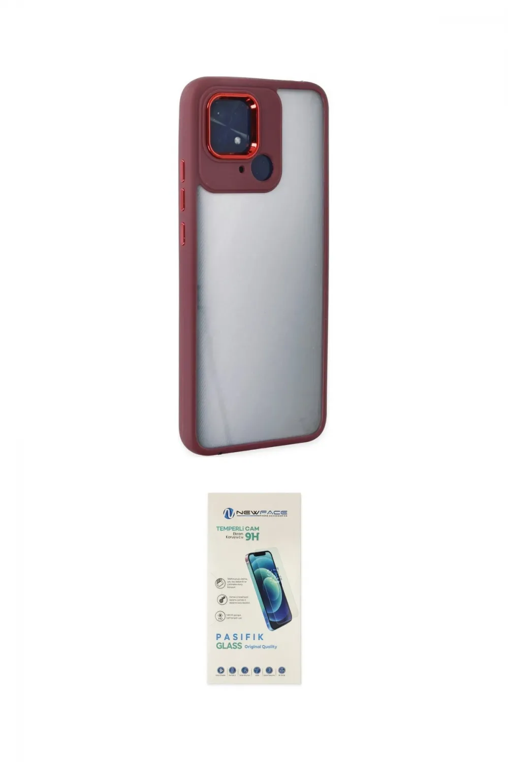 ieg™ Redmi 10C Kılıf Eksen Doku Prime - Şeffaf Pasifik Cam Ekran Koruyucu