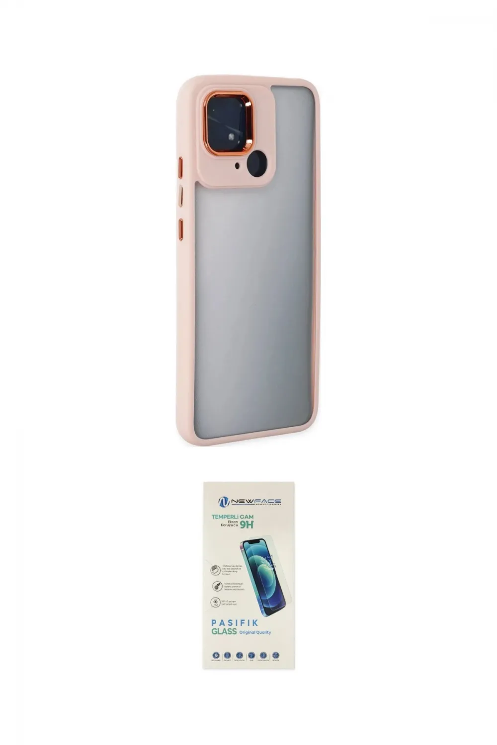 ieg™ Redmi 10C Kılıf Eksen Doku Prime - Şeffaf Pasifik Cam Ekran Koruyucu