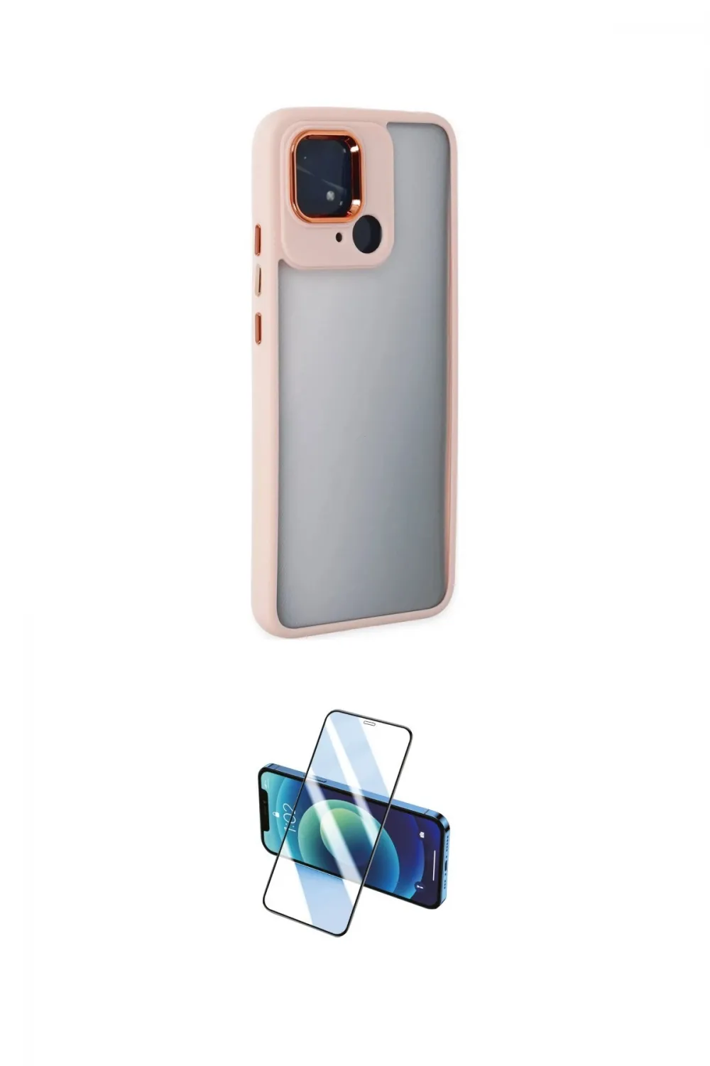 ieg™ Redmi 10C Kılıf Eksen Doku Prime - Siyah 3D Antistatik Cam Ekran Koruyucu