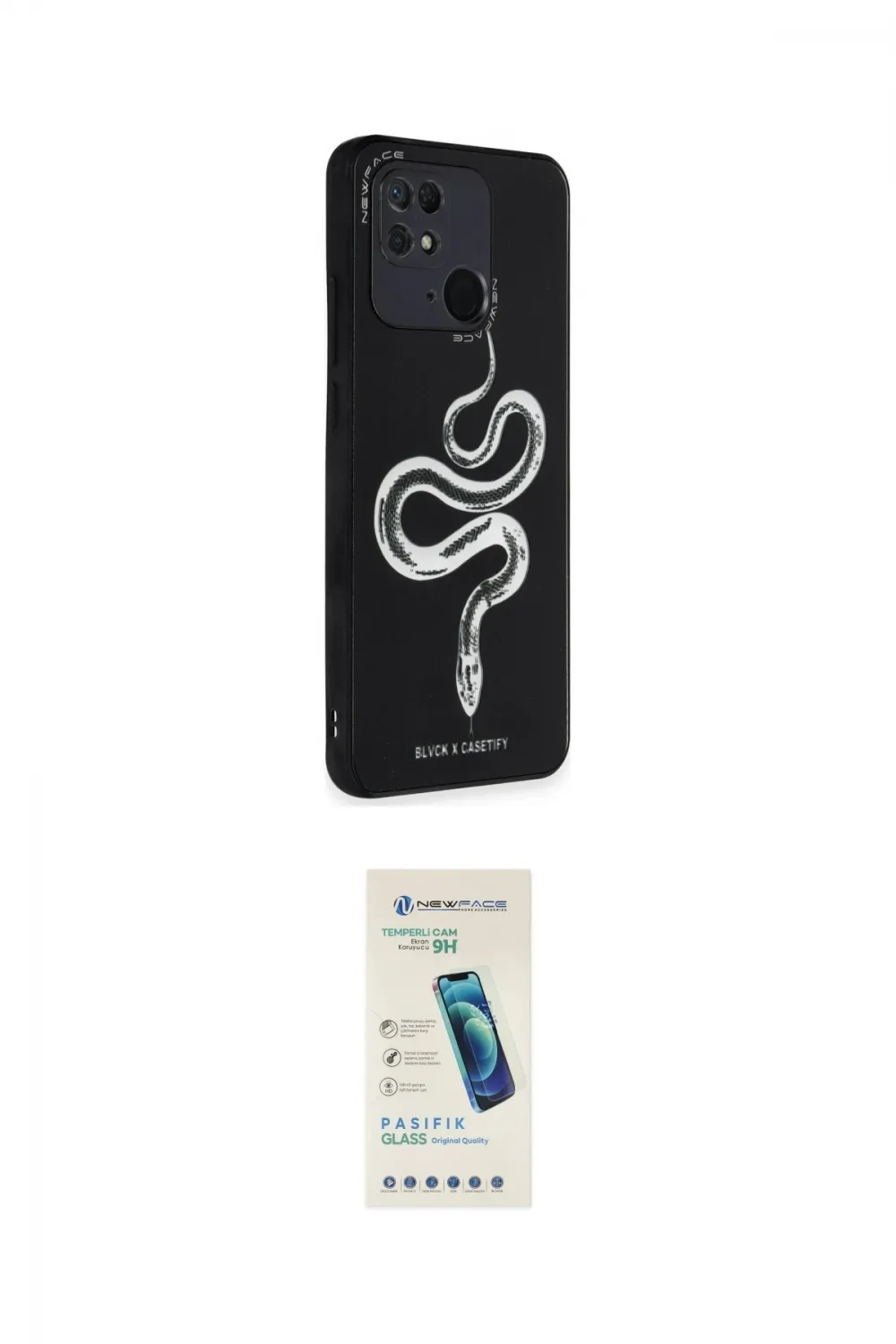 ieg™ Redmi 10C Kılıf Odak Klasik Serisi - Şeffaf Pasifik Cam Ekran Koruyucu