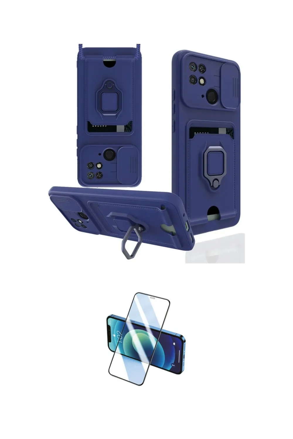 ieg™ Redmi 10C Kılıf Vadi Form Prime - Siyah 3D Antistatik Cam Ekran Koruyucu