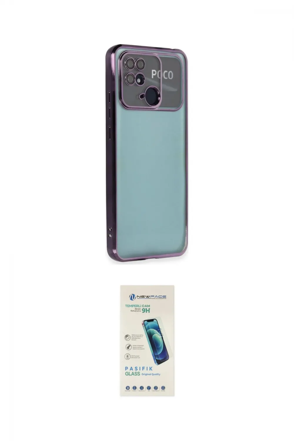 ieg™ Redmi 10C Kılıf Vadi Minimal - Şeffaf Pasifik Cam Ekran Koruyucu