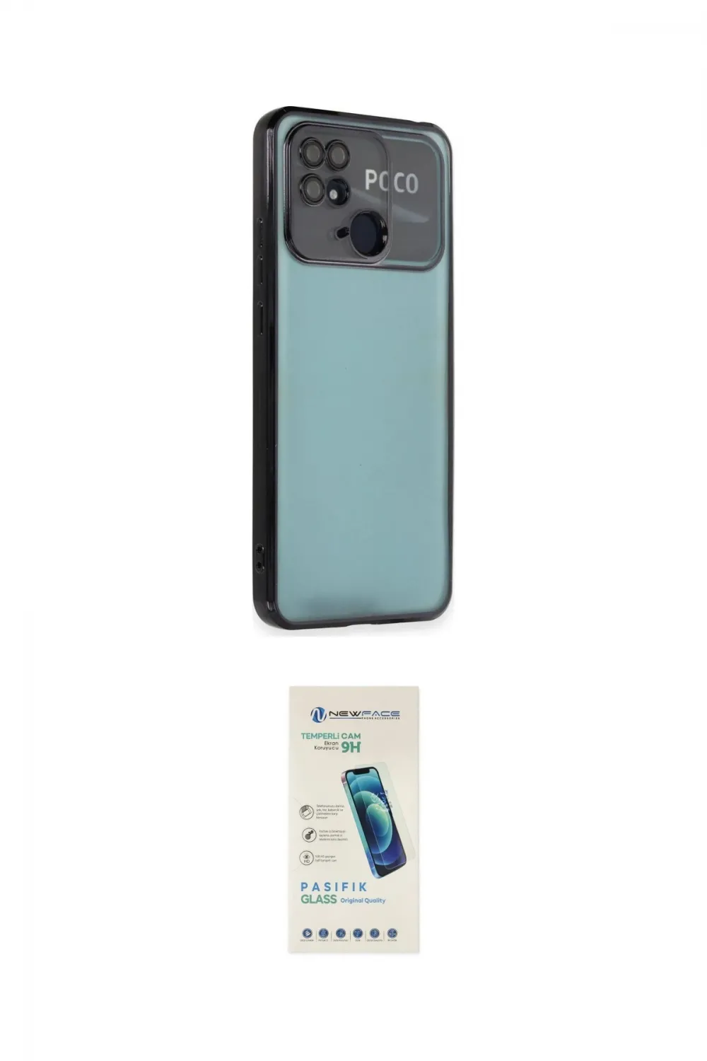 ieg™ Redmi 10C Kılıf Vadi Minimal - Şeffaf Pasifik Cam Ekran Koruyucu