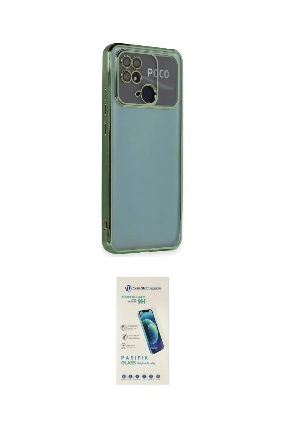 ieg™ Redmi 10C Kılıf Vadi Minimal - Şeffaf Pasifik Cam Ekran Koruyucu