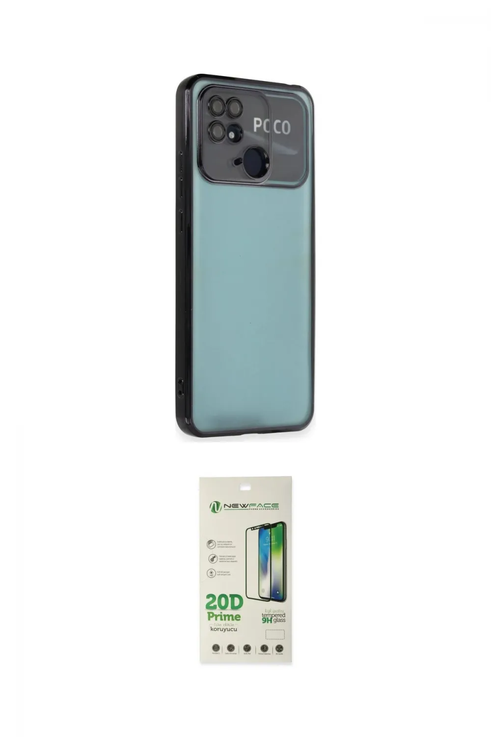 ieg™ Redmi 10C Kılıf Vadi Minimal - Siyah 20D Premium Cam Ekran Koruyucu
