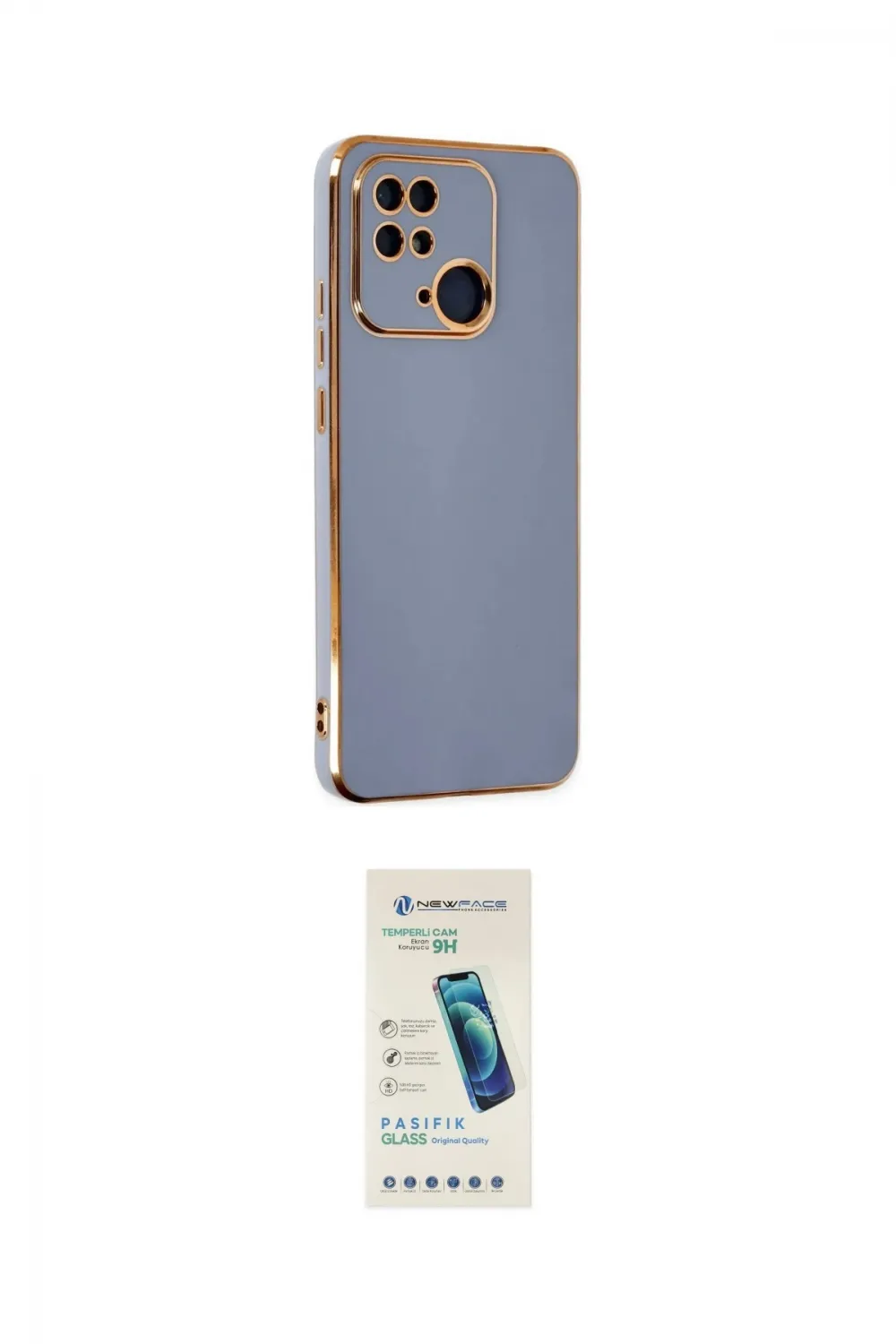 ieg™ Redmi 10C Kılıf Yankı Serisi - Şeffaf Pasifik Cam Ekran Koruyucu
