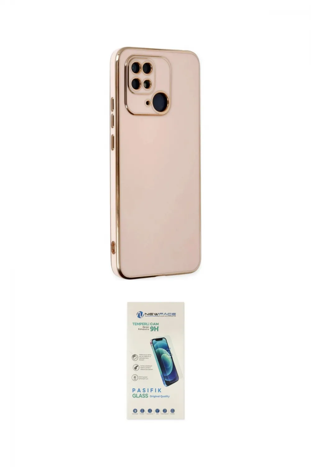 ieg™ Redmi 10C Kılıf Yankı Serisi - Şeffaf Pasifik Cam Ekran Koruyucu