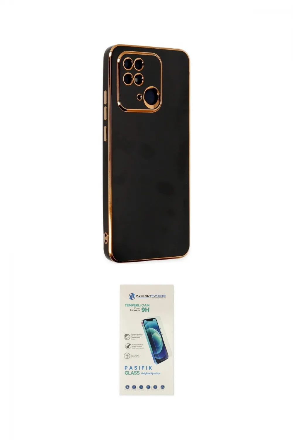 ieg™ Redmi 10C Kılıf Yankı Serisi - Şeffaf Pasifik Cam Ekran Koruyucu