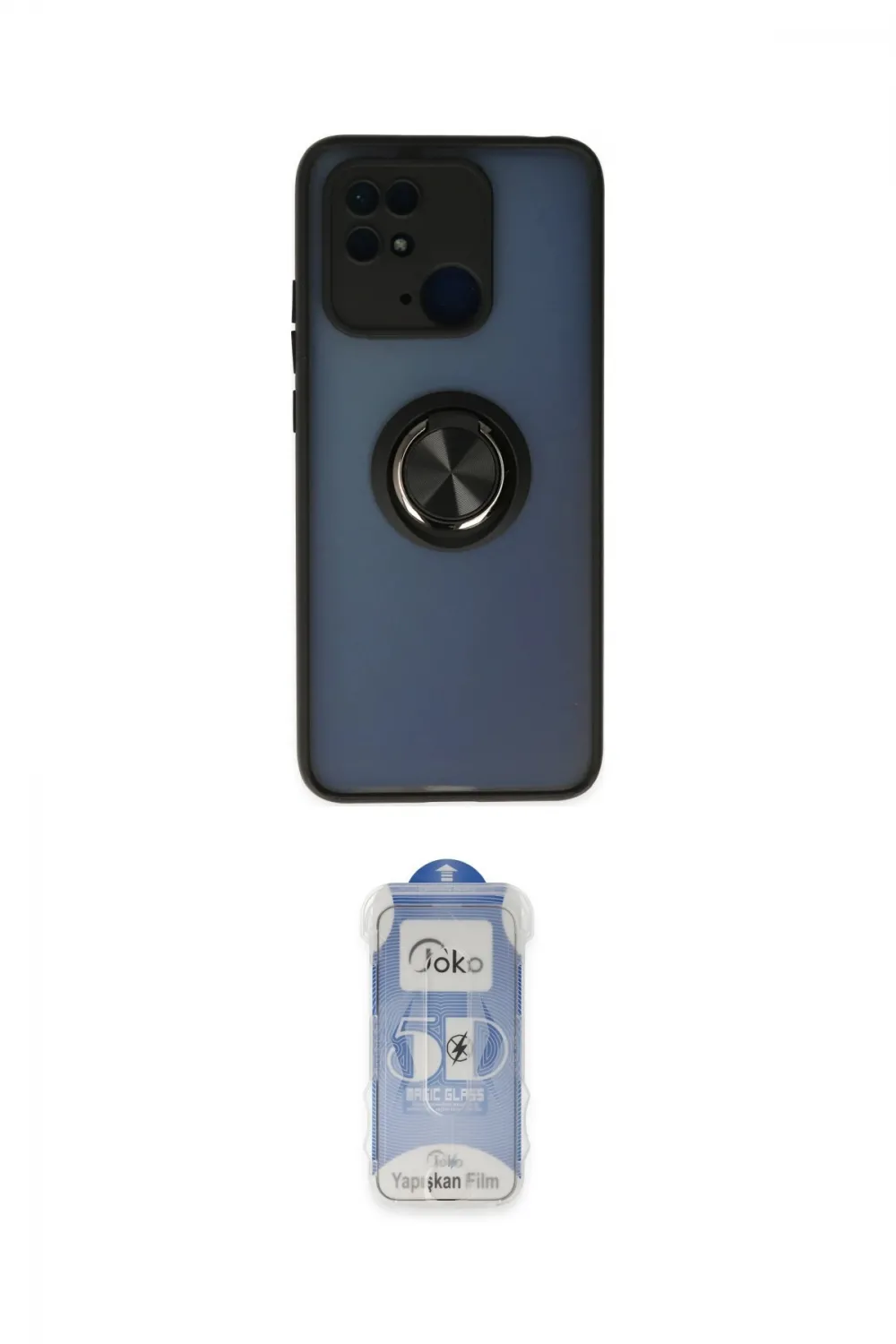 ieg™ Redmi 10C Kılıf Yörünge Çizgi - Siyah Joko Magic 5D Cam