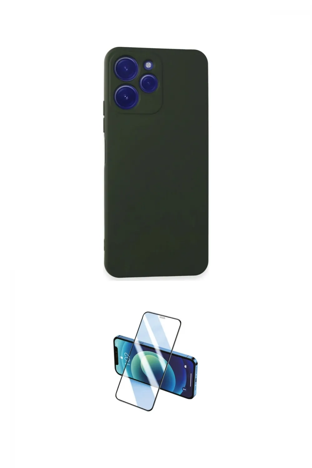 ieg™ Redmi 12 Kılıf Ahenk Serisi - Siyah 3D Antistatik Cam Ekran Koruyucu