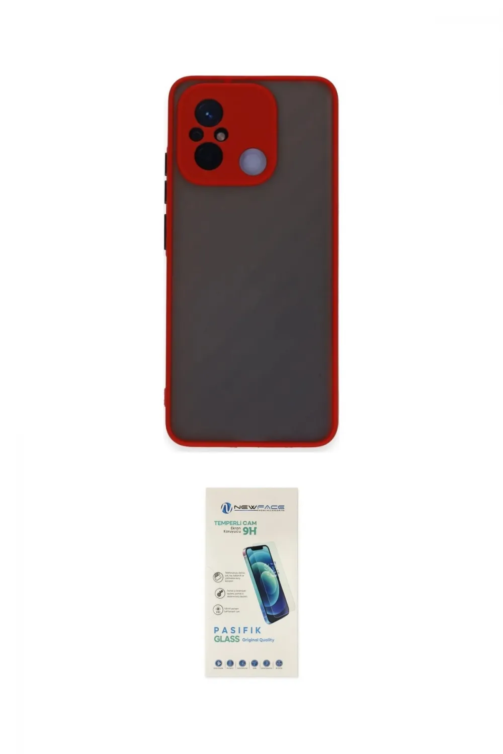 ieg™ Redmi 12C Kılıf Ahenk Çizgi Serisi - Şeffaf Pasifik Cam Ekran Koruyucu