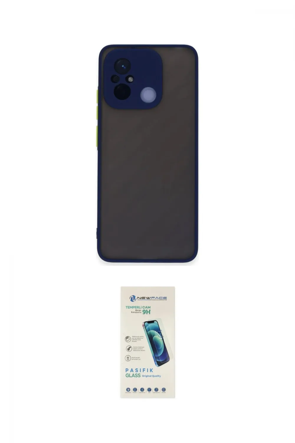 ieg™ Redmi 12C Kılıf Ahenk Çizgi Serisi - Şeffaf Pasifik Cam Ekran Koruyucu