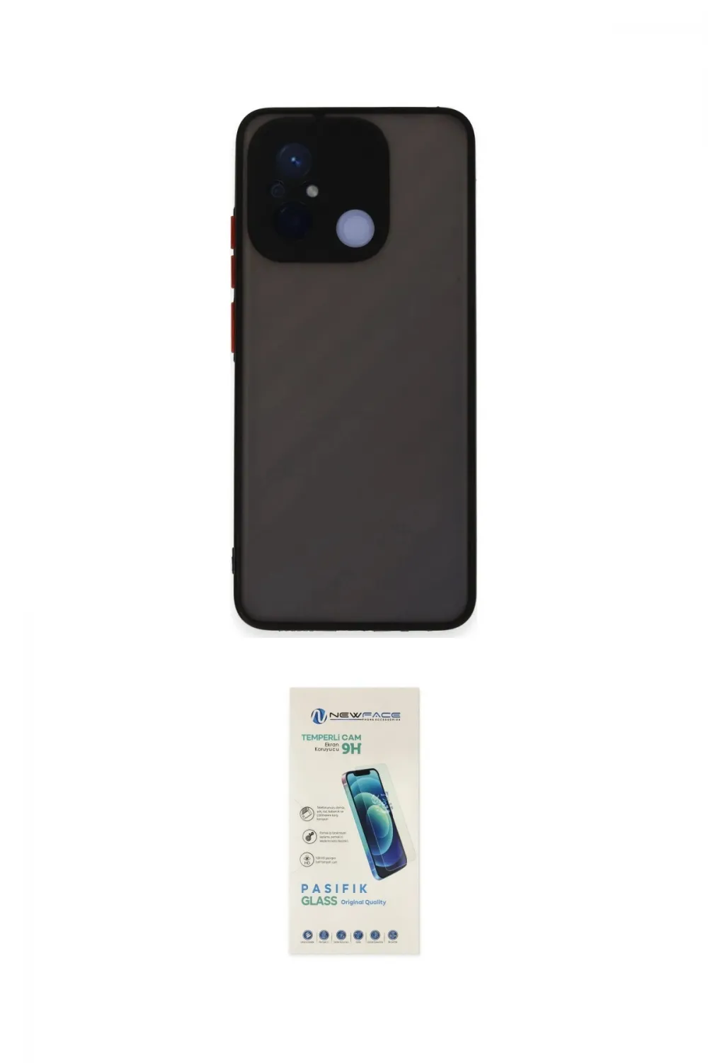 ieg™ Redmi 12C Kılıf Ahenk Çizgi Serisi - Şeffaf Pasifik Cam Ekran Koruyucu